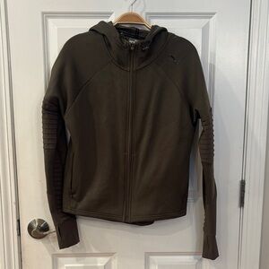 Puma Dark Olive Zip-Up Hoodie